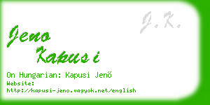 jeno kapusi business card