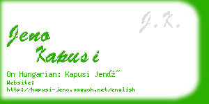 jeno kapusi business card